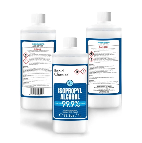 99% Isopropyl Alcohol - USP Grade 1L - Made in Canada - 99.9% Isopropyl Rubbing Alcohol for Electronics and Surface Cleaning