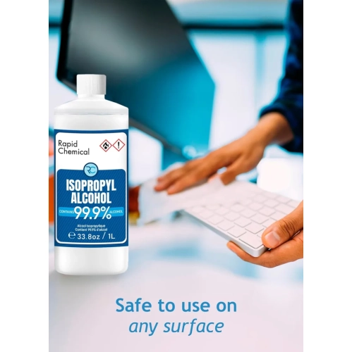 99% Isopropyl Alcohol - USP Grade 1L - Made in Canada - 99.9% Isopropyl Rubbing Alcohol for Electronics and Surface Cleaning