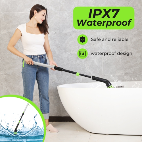 Electric Spin Scrubber, Cordless Powerful Scrub Brush for Cleaning Bathroom, 4 Replaceable Brush Heads