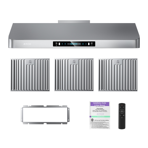 IKTCH -36" Ducted Range Hood with LED Light - Stainless Steel