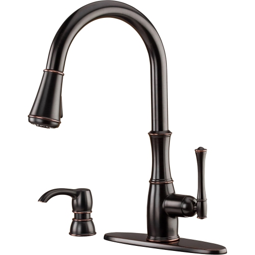 PFISTER  Wheaton Tuscan Bronze Kitchen Faucet W/ Pull Down Sprayer, High Arc Kitchen Sink/bar Sink Faucet