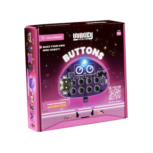 CircuitMess Wacky Robots – Mini robots à faire soi-même : Boutons - apprentissage STIM sur les micropuces et la synthèse sonore pour les enfants de 7
