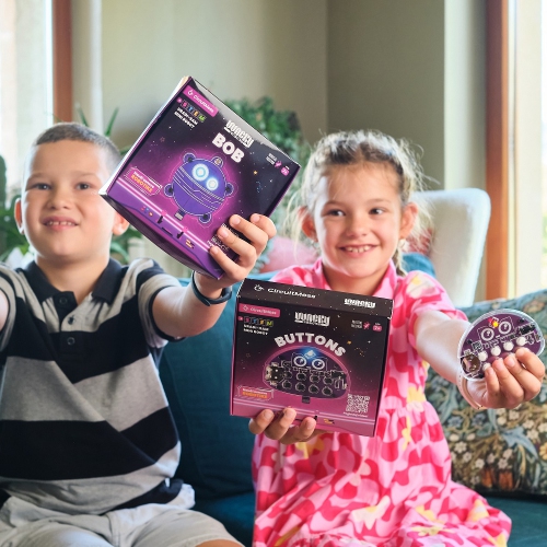 CircuitMess Wacky Robots – Mini robots à faire soi-même : Boutons - apprentissage STIM sur les micropuces et la synthèse sonore pour les enfants de 7