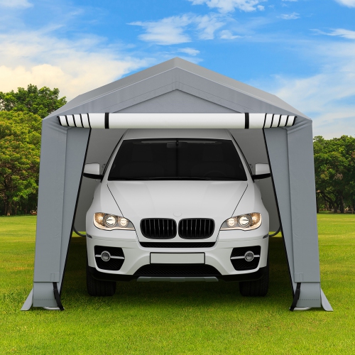 Costway 10' x 16' Carport Car Canopy Shelter Heavy Duty Outdoor Portable Garage W/Doors