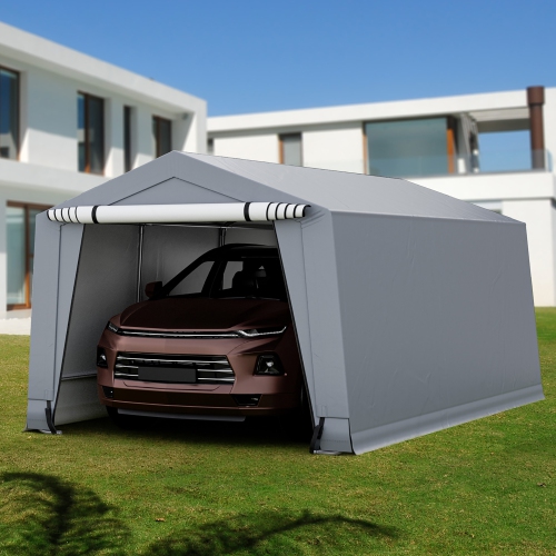 Costway 10.2' X 20.4' Heavy-Duty Carport Car Canopy Shelter Outdoor Portable Garage Door