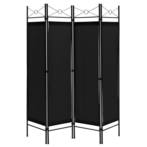 Costway 6 FT 4-Panel Folding Room Divider Freestanding Privacy Screen Steel Frame