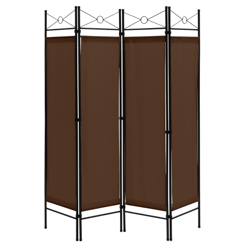 Costway 6 FT 4-Panel Folding Room Divider Freestanding Privacy Screen Steel Frame