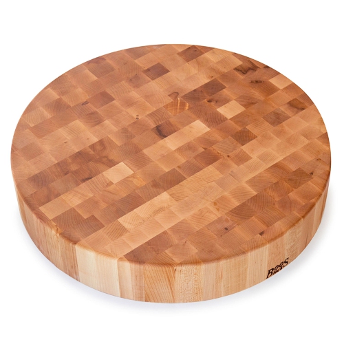 John Boos Medium Maple Wood End Grain Cutting Board for Kitchen, 24" x 24" x 4"