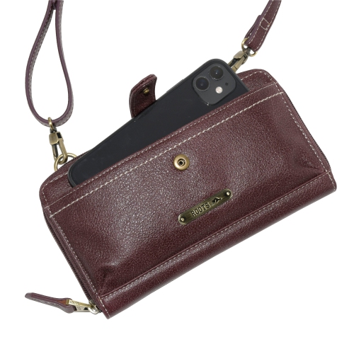Ladies Zip Around Wallet with Crossbody Strap
