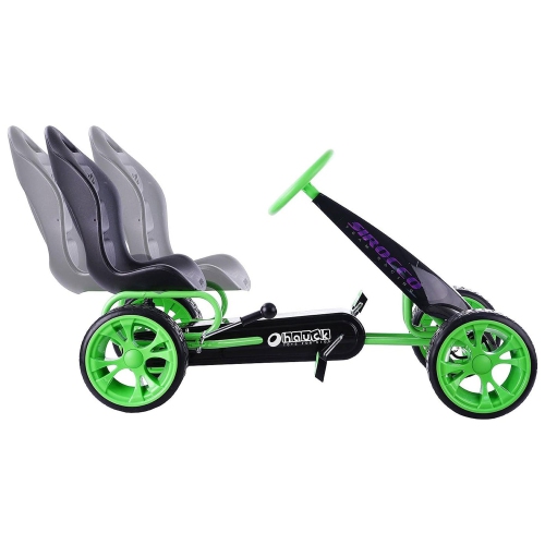 Heuck Sirocco Racing Clutch Free Go Kart avec pneus en caoutchouc à profil bas, vert