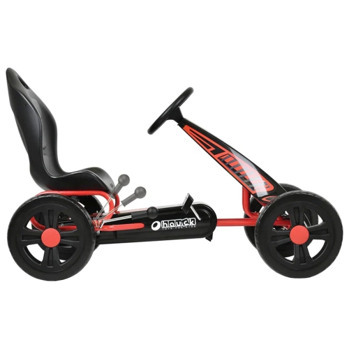 Kart Cyclone Racing avec pneus en caoutchouc à profil bas et frein à main, rouge