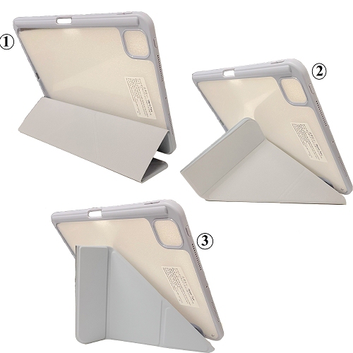 TopSave Smart Case iPad Air 11 Inch(M2) 2024 with Pencil Holder, Clear Back Slim Tri-fold & Y-Shape Fold Folio Stand Shell, Auto Wake/Sleep, Lavender