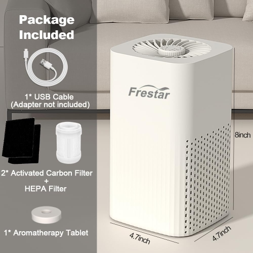 Frestar Small Air Purifier and Diffuser 2 in 1 for Office Bedroom Home, Desktop Air Purifier with HEPA Filter for Smoke, Dust, Pets, Super Quiet