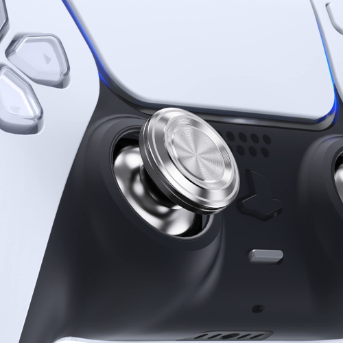 Custom Silver Metal Thumbsticks for PS5 Controller, Replacement Aluminum Analog Stick Joystick for PS4 Controller - Controller NOT Included