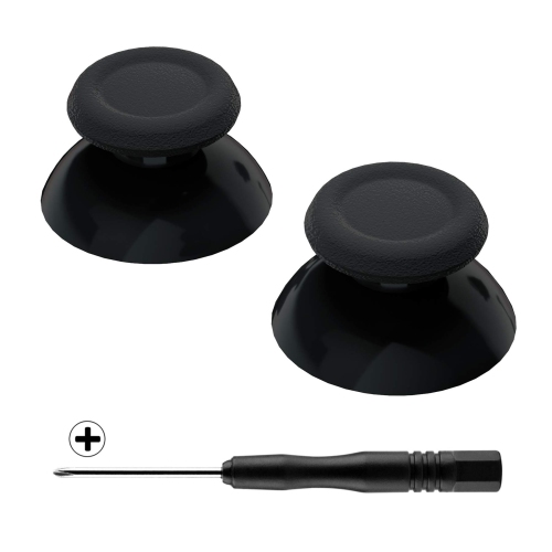 Black Replacement 3D Joystick Thumb Sticks for PS5 Controller, Analog Thumbstick with Screwdriver for PS4 Slim Pro Controller