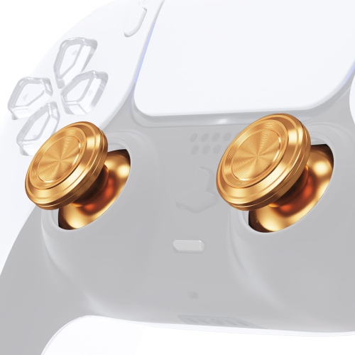 Custom Gold Metal Thumbsticks for PS5 Controller, Replacement Aluminum Analog Stick Joystick for PS4 Controller - Controller NOT Included
