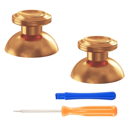 Custom Gold Metal Thumbsticks for PS5 Controller, Replacement Aluminum Analog Stick Joystick for PS4 Controller - Controller NOT Included