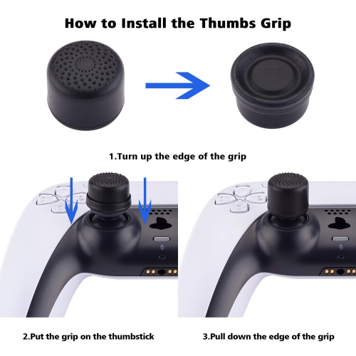 Black Ergonomic Stick Caps Thumb Grips for PS5 for PS4,Xbox Series X/S,Xbox One,Xbox One X/S,Switch Pro Controller-with 3 Height Convex and