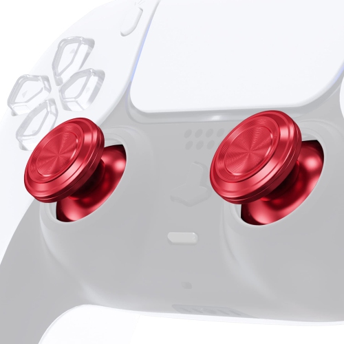 Image 1 of 5.. Custom Red Metal Thumbsticks for PS5 Controller, Replacement Aluminum Analog Stick Joystick for PS4 Controller - Controller NOT Included