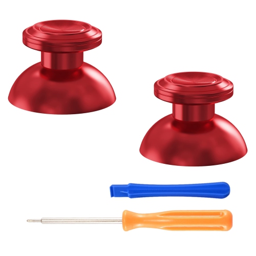 Custom Red Metal Thumbsticks for PS5 Controller, Replacement Aluminum Analog Stick Joystick for PS4 Controller - Controller NOT Included