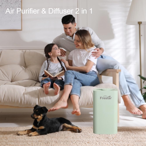 Small Air Purifier and Diffuser 2 in 1 for Office Bedroom Home, Desktop Air Purifier with HEPA Filter for Odor, Dust, Pets, Super Quiet Powered by