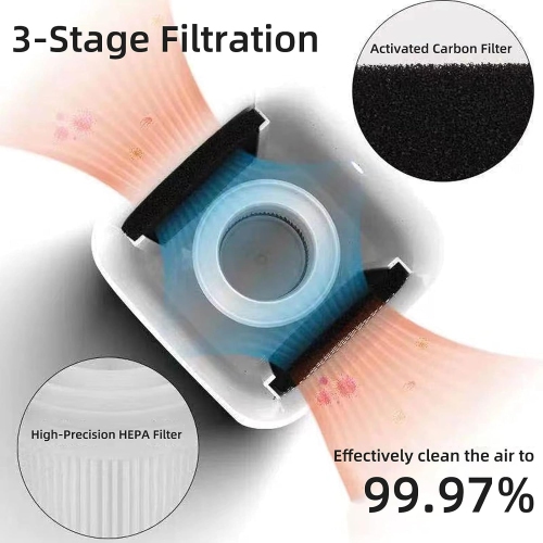 Small Air Purifier and Diffuser 2 in 1 for Office Bedroom Home, Desktop Air Purifier with HEPA Filter for Odor, Dust, Pets, Super Quiet Powered by