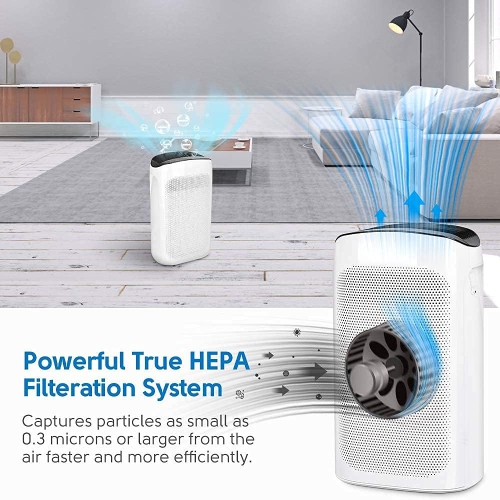 Air Choice Home Air Purifier up to 1485 sq ft True HEPA H13 Ultra Quiet, Remove 99.97% Hairs, Dust, Smoke in White