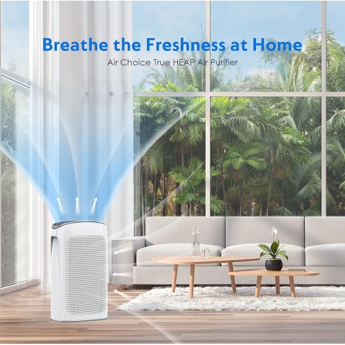 Air Choice Home Air Purifier up to 1485 sq ft True HEPA H13 Ultra Quiet, Remove 99.97% Hairs, Dust, Smoke in White