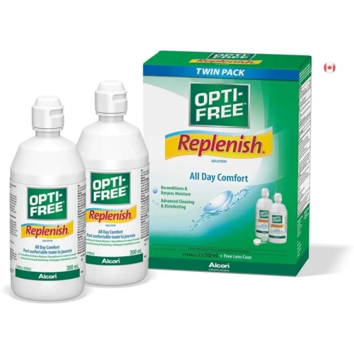 OPTI-FREE® Replenish Contact Lens Solution Twin Pack, 2 x 300 mL - Multipurpose