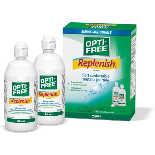 OPTI-FREE® Replenish Contact Lens Solution Twin Pack, 2 x 300 mL - Multipurpose