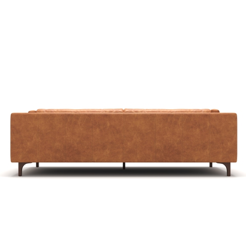 Valencia Mary Top Grain Nappa Full Leather Wide Sofa, Saddle Tan