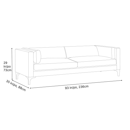 Valencia Mary Top Grain Nappa Full Leather Wide Sofa, Saddle Tan