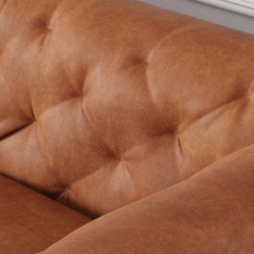 Valencia Avery Top Grain Leather Three Seats, Saddle Tan