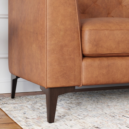 Valencia Avery Top Grain Leather Three Seats, Saddle Tan