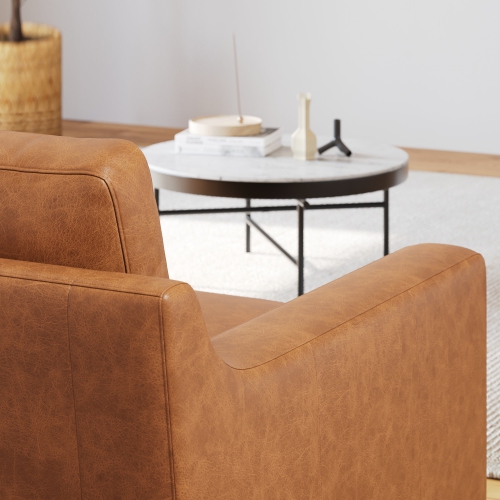 Valencia Hannah Three Seats Leather Sofa, Saddle Tan