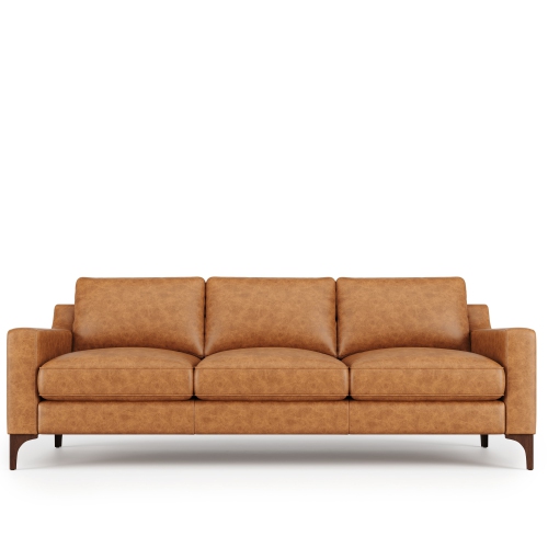 Valencia Hannah Three Seats Leather Sofa, Saddle Tan