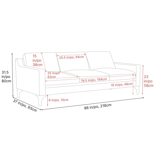 Valencia Hannah Three Seats Leather Sofa, Saddle Tan