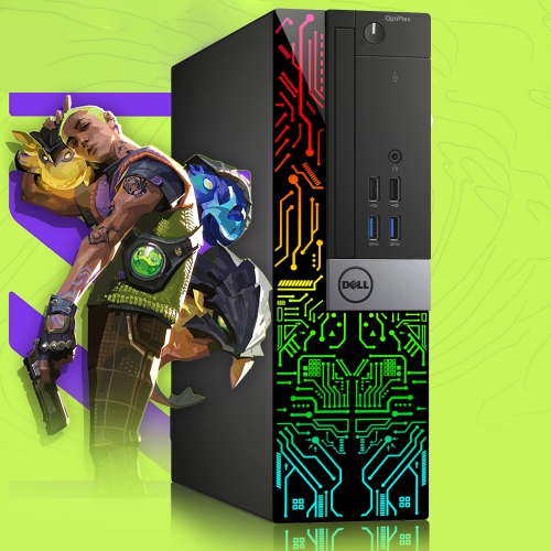 Refurbished Dell OptiPlex RGB Desktop SFF Computer PC, Radeon R5 340X 2GB, Intel Hexa-Core i5-9500 Processor, 16GB DDR4 RAM, 1TB SSD, DisplayPort,