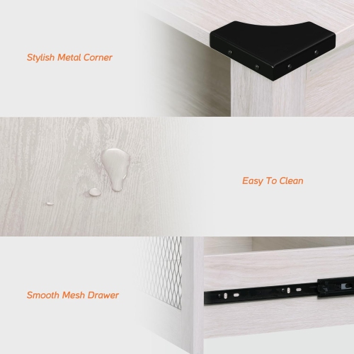 WAMPAT Dresser for Bedroom with 6 Drawers, Storage Drawer Organizer, Tall Chest of Drawers for Closet, Living Room, Hallway, Entryway,Antique White