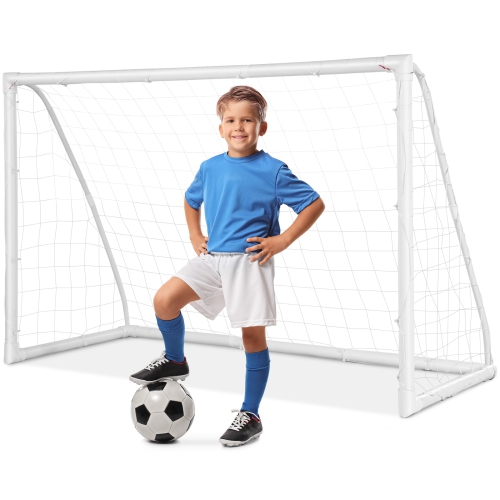 Ensemble rapide avec but de soccer portatif pour enfants de 6 pi x 4 pi de Costway pour l'entraînement de soccer en plein air