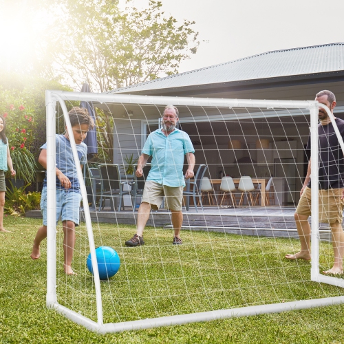Costway 6 FT x 4 FT Portable Kids Soccer Goal Quick Set-up for Backyard Soccer Training