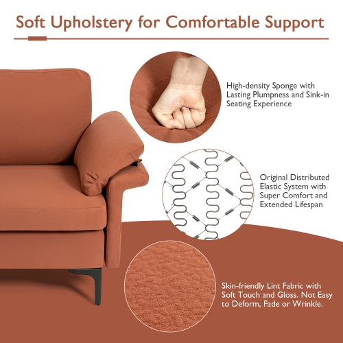 Costway Modern Modular L-shaped Sectional Sofa w/ Reversible Chaise & 2 USB Ports