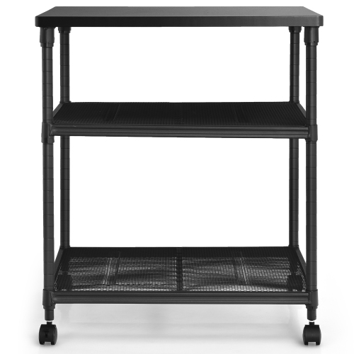 Costway 3-Tier Printer Stand Rolling Fax Cart w/ Adjustable Shelf & Swivel Wheel
