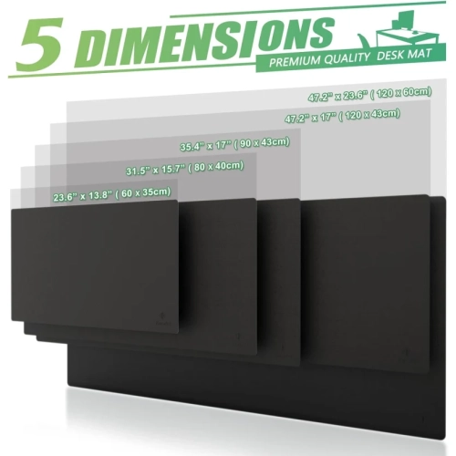 Premium Black Leather Desk Mat - Large Office Desk Pad, Computer Desk Mat, Laptop Mat, Desk Protector, Desktop Mat, Writing Pad, Desk Blotter, and