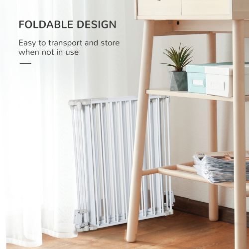 PawHut Dog Playpen Indoor, Foldable Pet Fence Puppy Pen for Small Medium Dogs with Door, 5 Panels, 29 Inch Tall, for Stairway, Doorway, Hallway, White