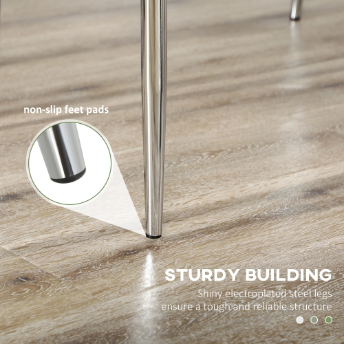 HOMCOM Dining Chairs Set of 4, Modern Kitchen Chairs with Faux Leather Upholstery and Steel Legs for Living Room, Dining Room, Bedroom, Black