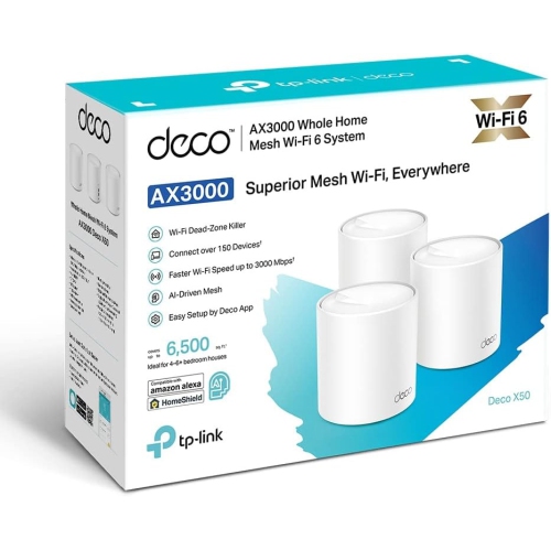 TP-Link Deco AX3000 WiFi 6 Mesh System - Covers up to 6,500 Sq.Ft, Replaces Wireless Router and Extender