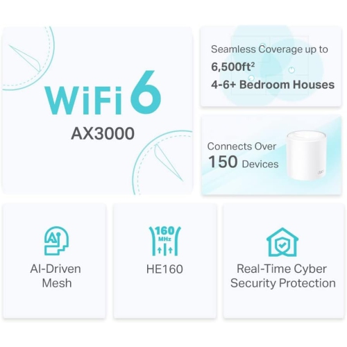 TP-Link Deco AX3000 WiFi 6 Mesh System - Covers up to 6,500 Sq.Ft, Replaces Wireless Router and Extender