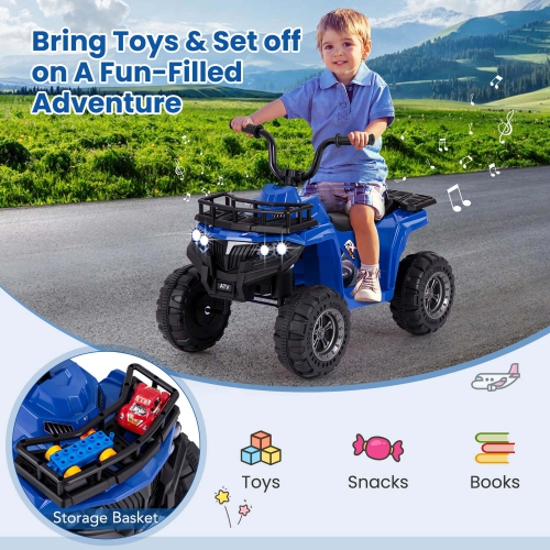 Voiture électrique tout-terrain 6 V 4 roues pour enfants de Costway avec pneus de départ à un bouton