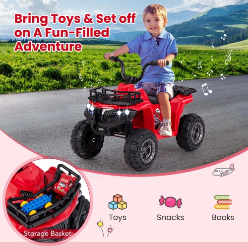 Voiture électrique tout-terrain 6 V 4 roues pour enfants de Costway avec pneus de départ à un bouton